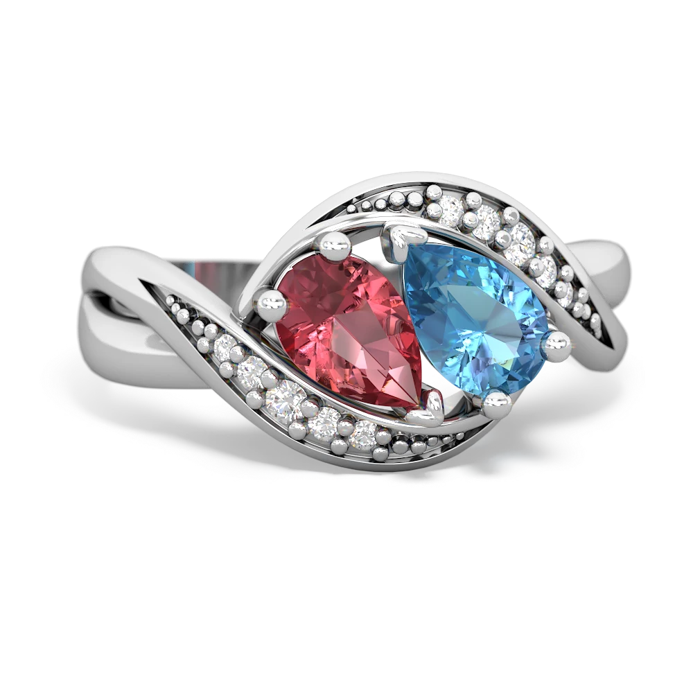 Pink Tourmaline Summer Winds 14K White Gold ring R5342