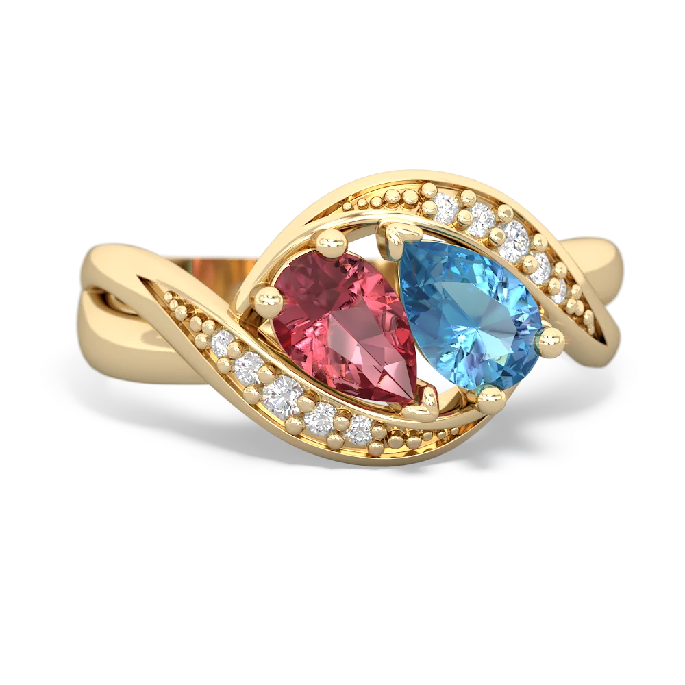 Pink Tourmaline Summer Winds 14K Yellow Gold ring R5342