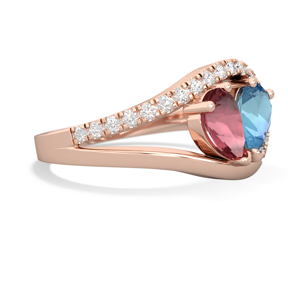 Pink Tourmaline Nestled Heart Keepsake 14K Rose Gold ring R5650