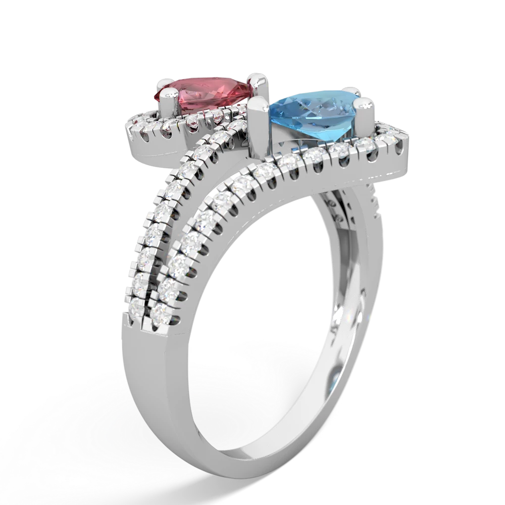 Pink Tourmaline Diamond Dazzler 14K White Gold ring R3000