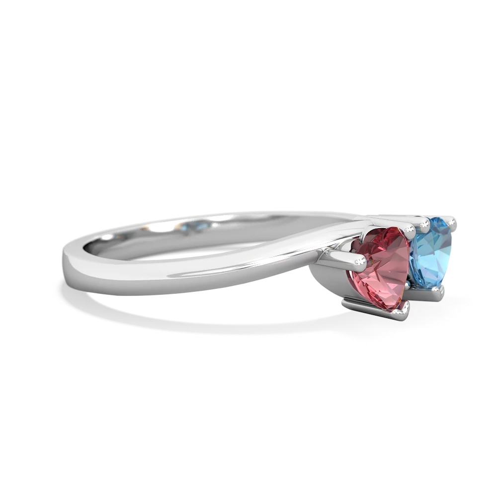 Pink Tourmaline Sweethearts 14K White Gold ring R5260