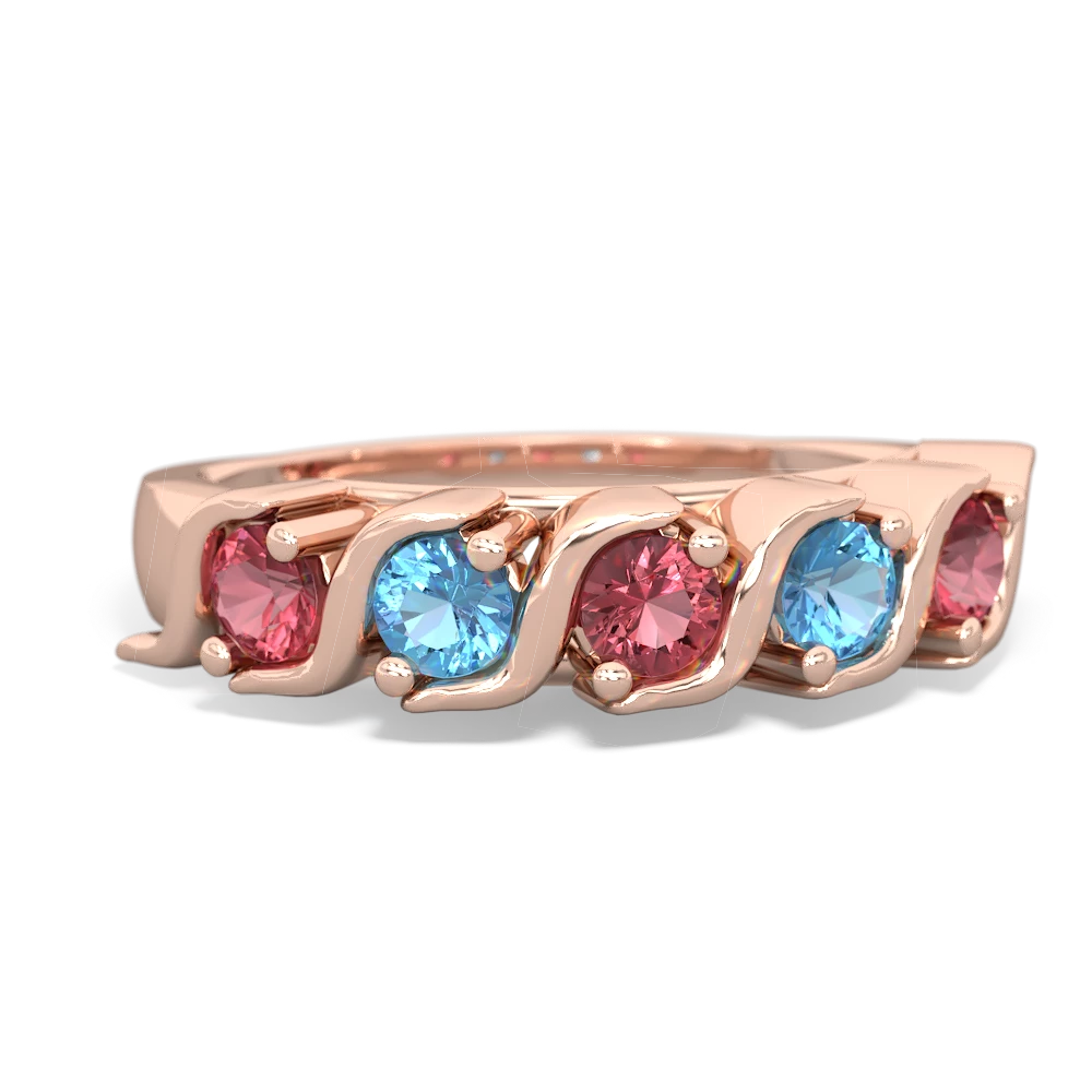 Pink Tourmaline Anniversary Band 14K Rose Gold ring R2089