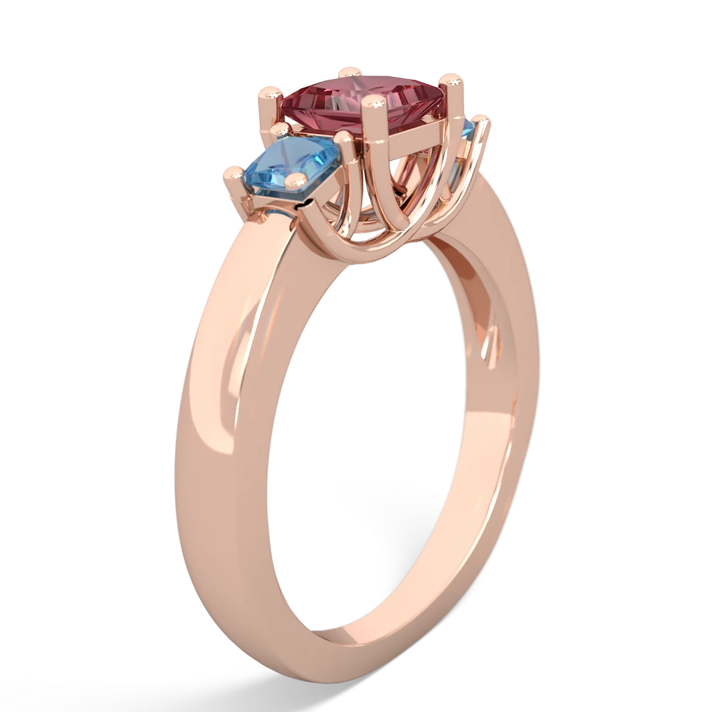 Pink Tourmaline Three Stone Trellis 14K Rose Gold ring R4015