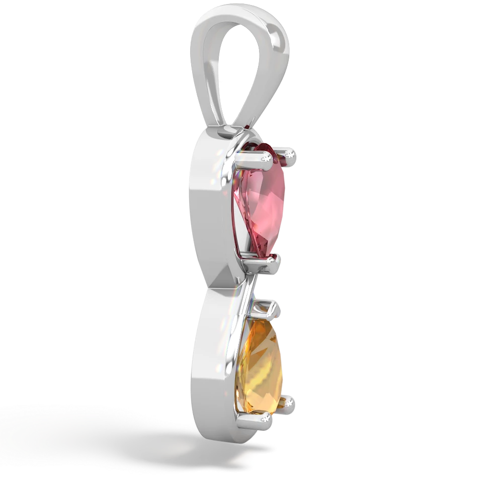 Pink Tourmaline Infinity 14K White Gold pendant P5050