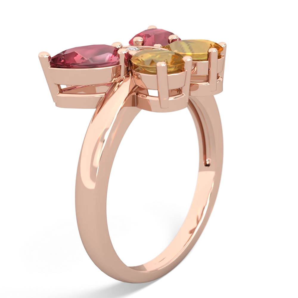 Pink Tourmaline Butterfly 14K Rose Gold ring R2215