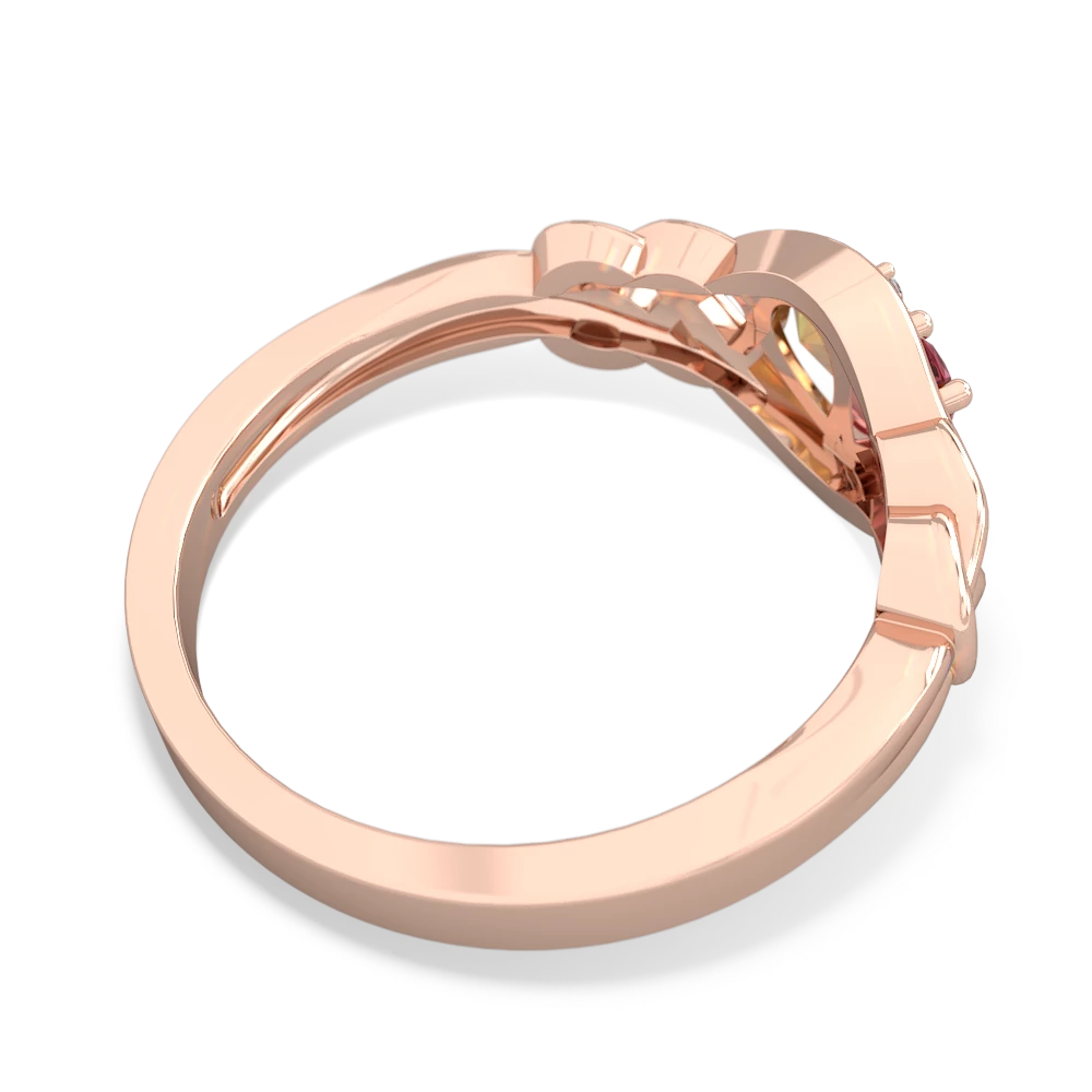 Pink Tourmaline Celtic Love Knot 14K Rose Gold ring R5420