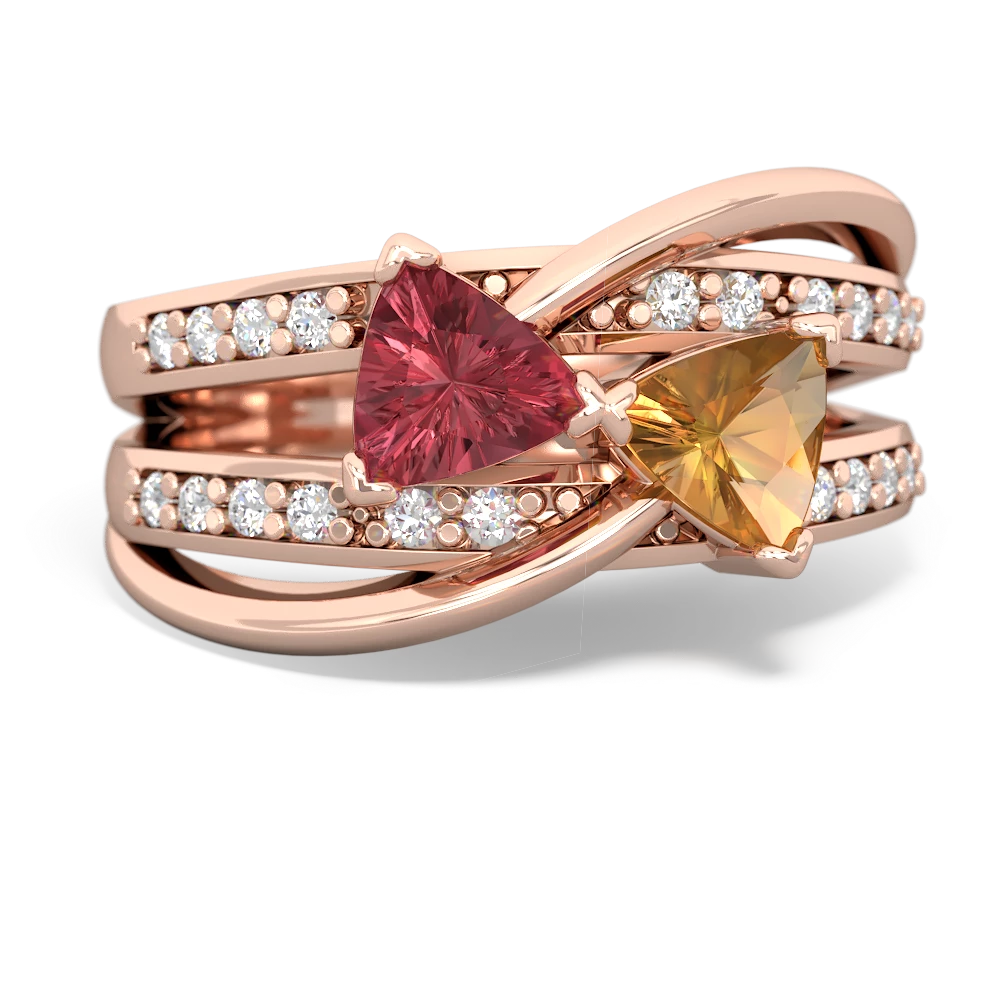 Pink Tourmaline Bowtie 14K Rose Gold ring R2360