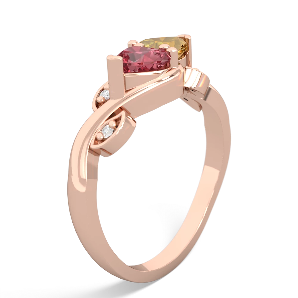 Pink Tourmaline Floral Elegance 14K Rose Gold ring R5790