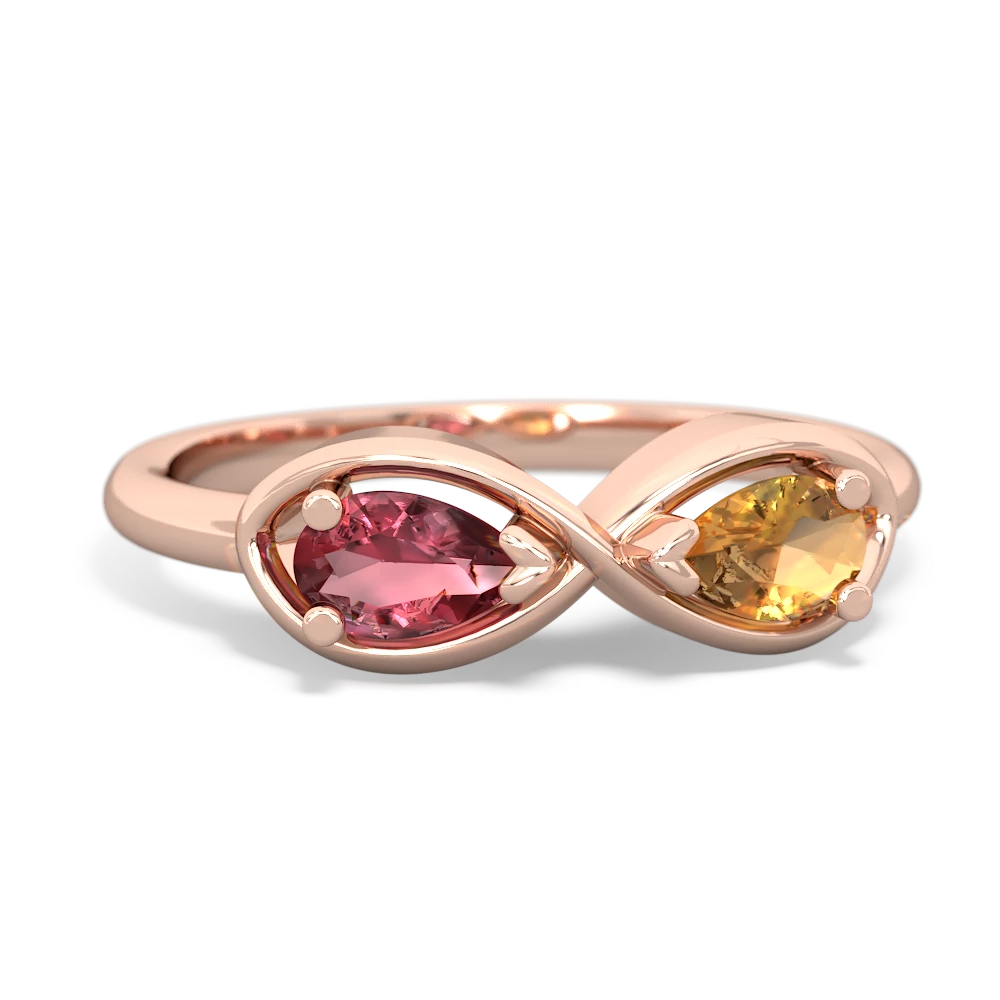 Pink Tourmaline Infinity 14K Rose Gold ring R5050