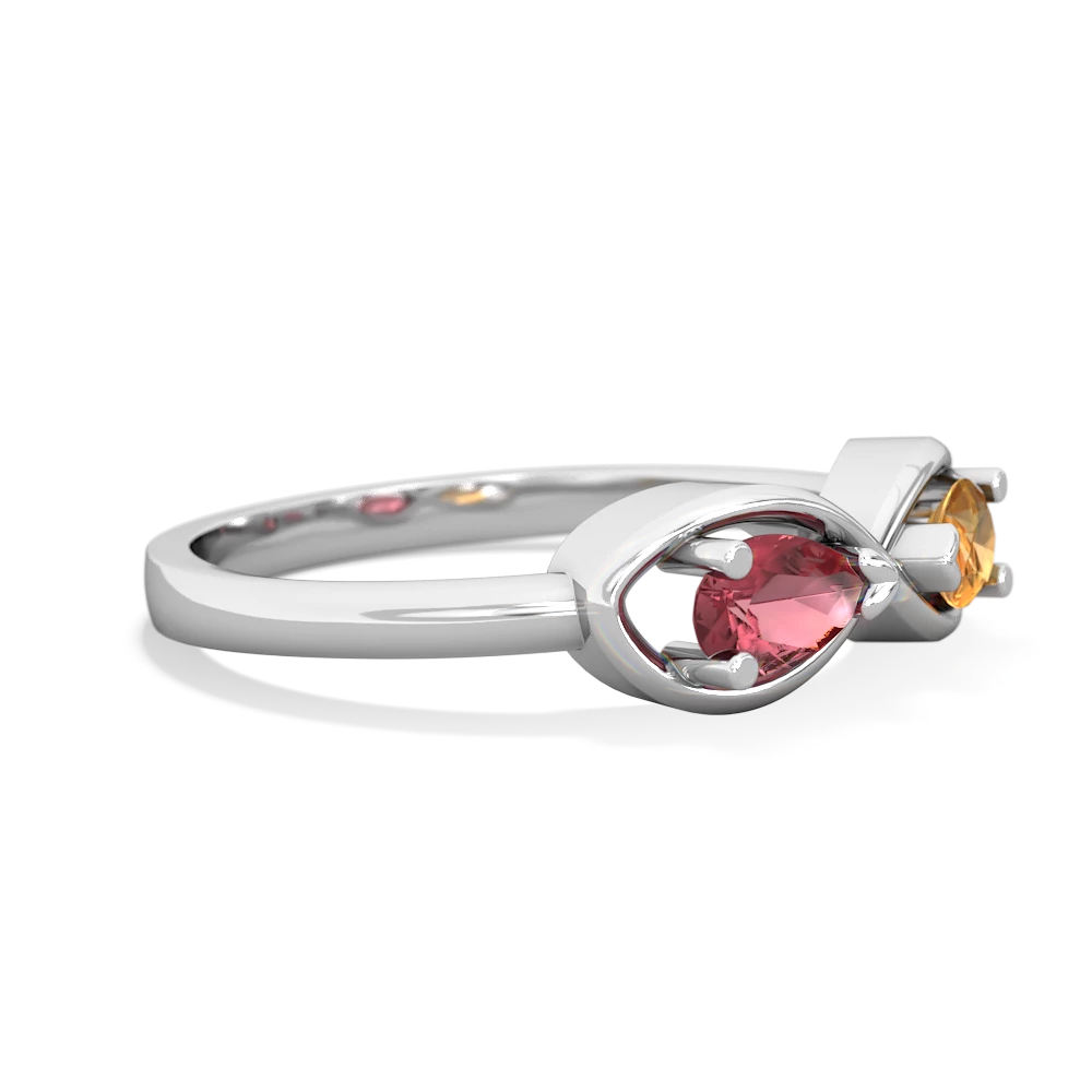 Pink Tourmaline Infinity 14K White Gold ring R5050