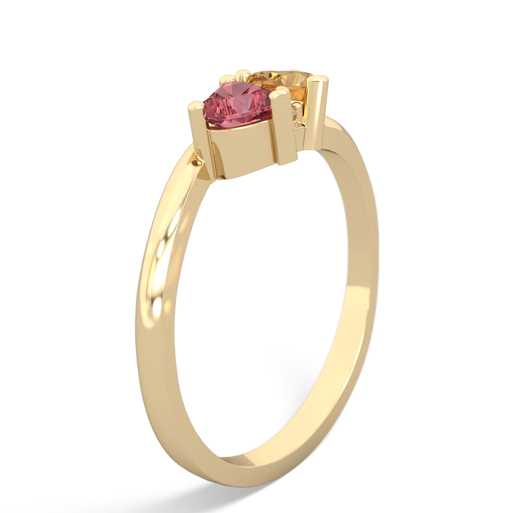 Pink Tourmaline Sweethearts 14K Yellow Gold ring R5260