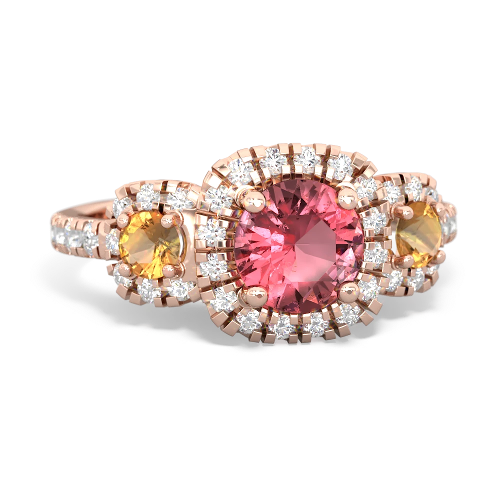 Pink Tourmaline Regal Halo 14K Rose Gold ring R5350