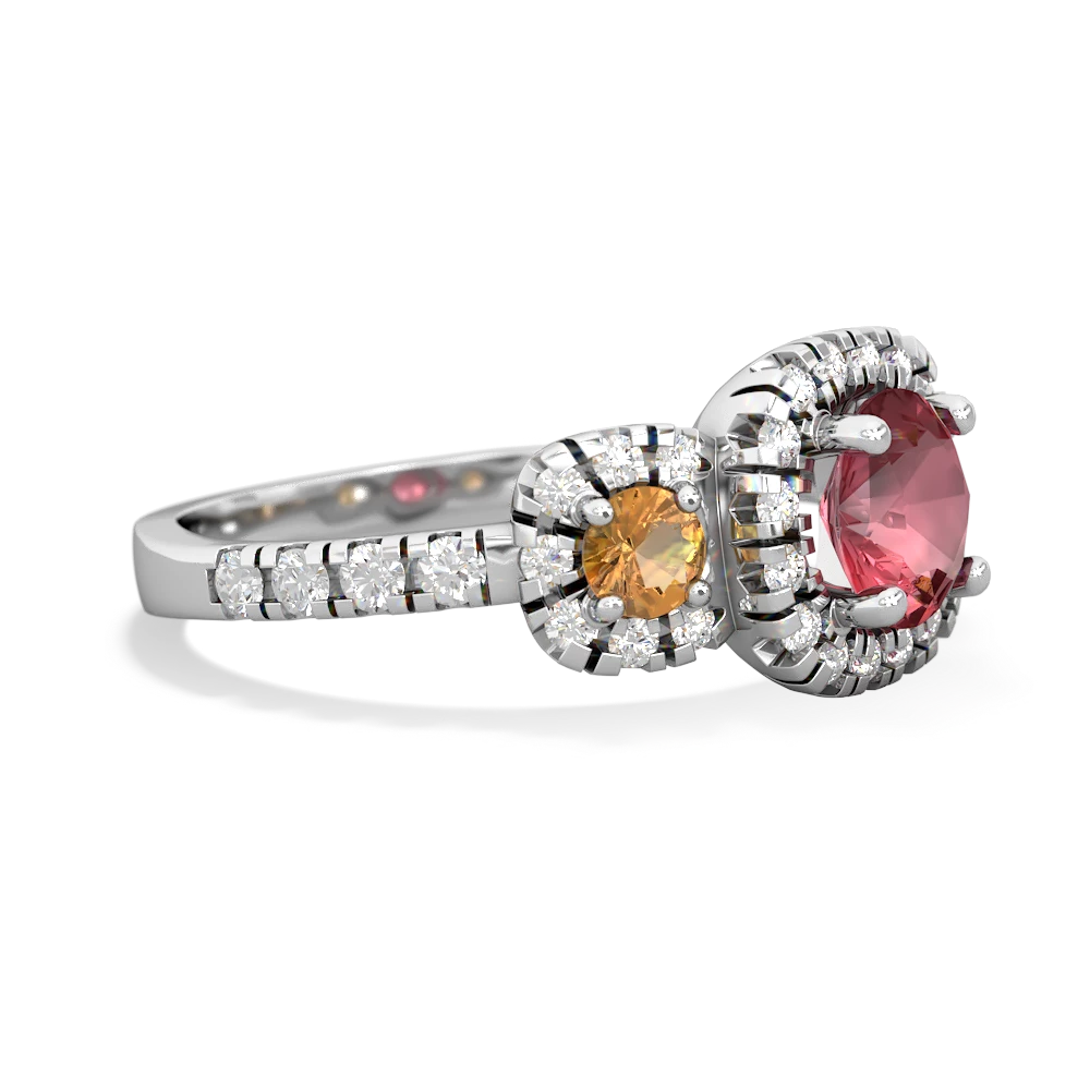 Pink Tourmaline Regal Halo 14K White Gold ring R5350