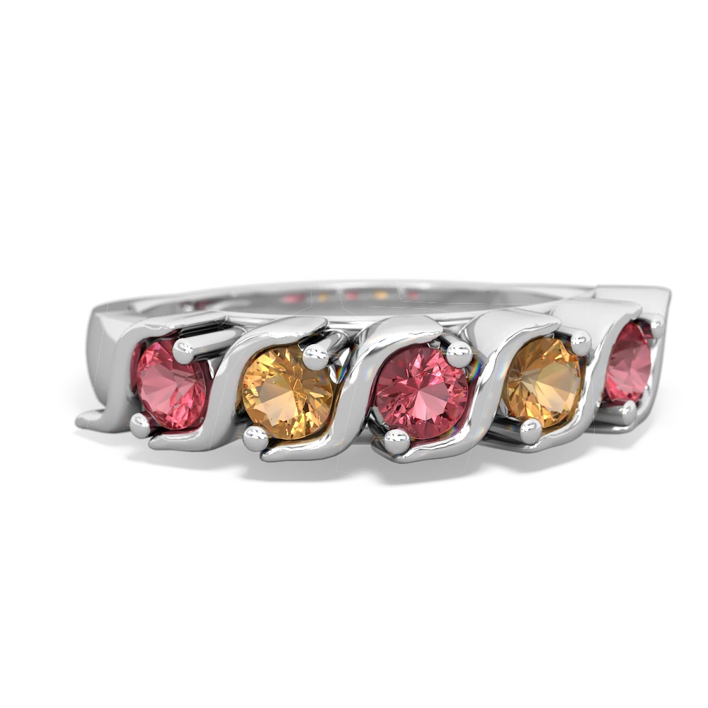 Pink Tourmaline Anniversary Band 14K White Gold ring R2089