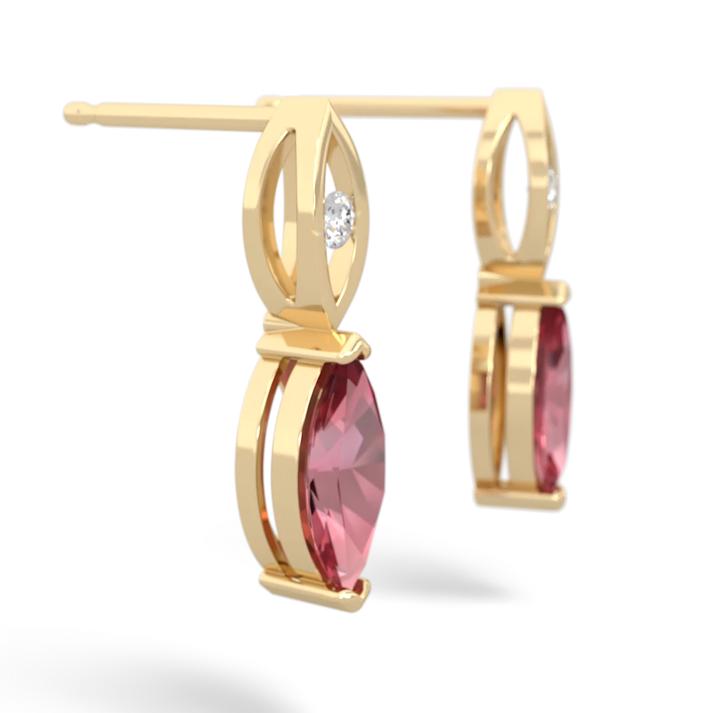 Pink Tourmaline Marquise Drop 14K Yellow Gold earrings E5333