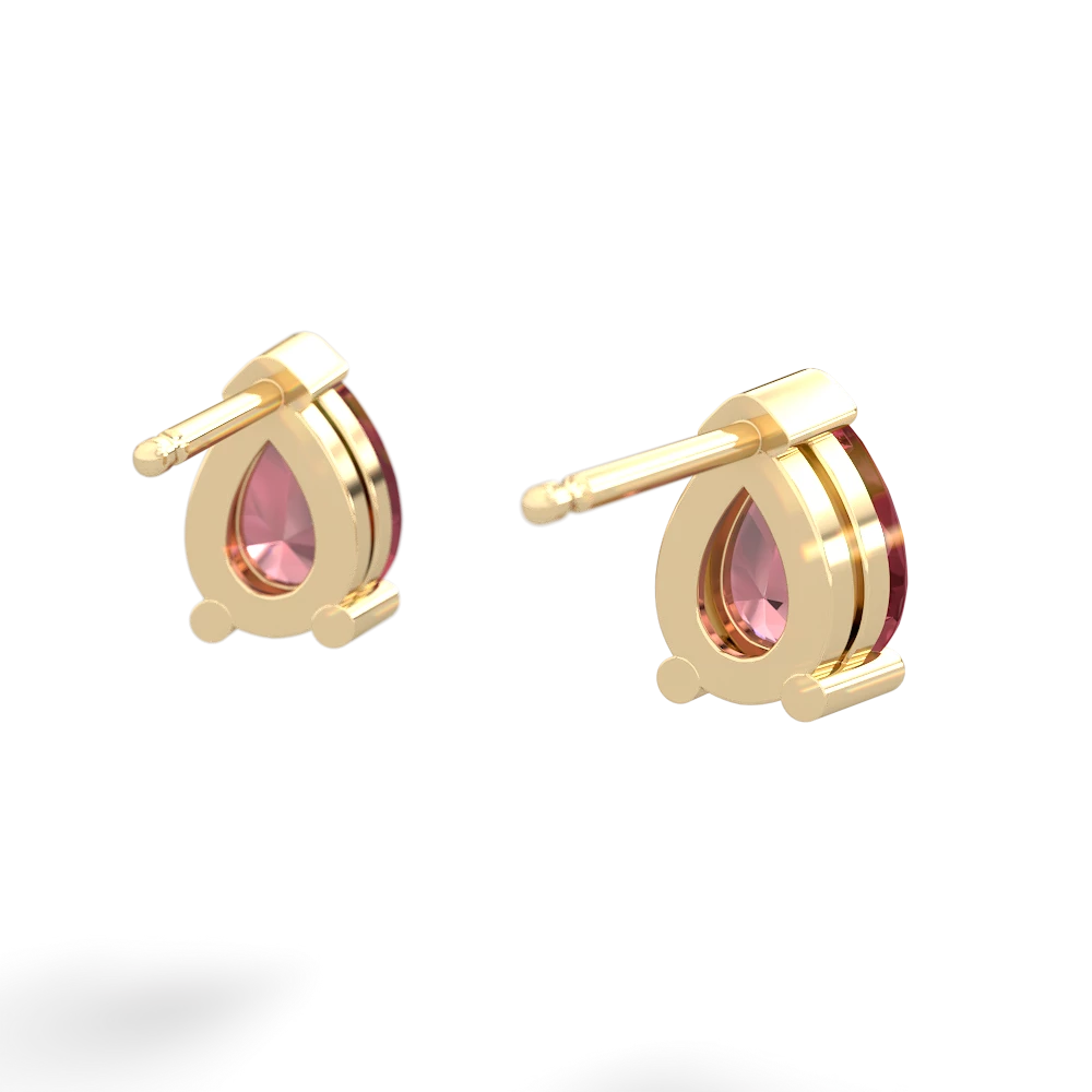 Pink Tourmaline Teardrop Stud 14K Yellow Gold earrings E1793