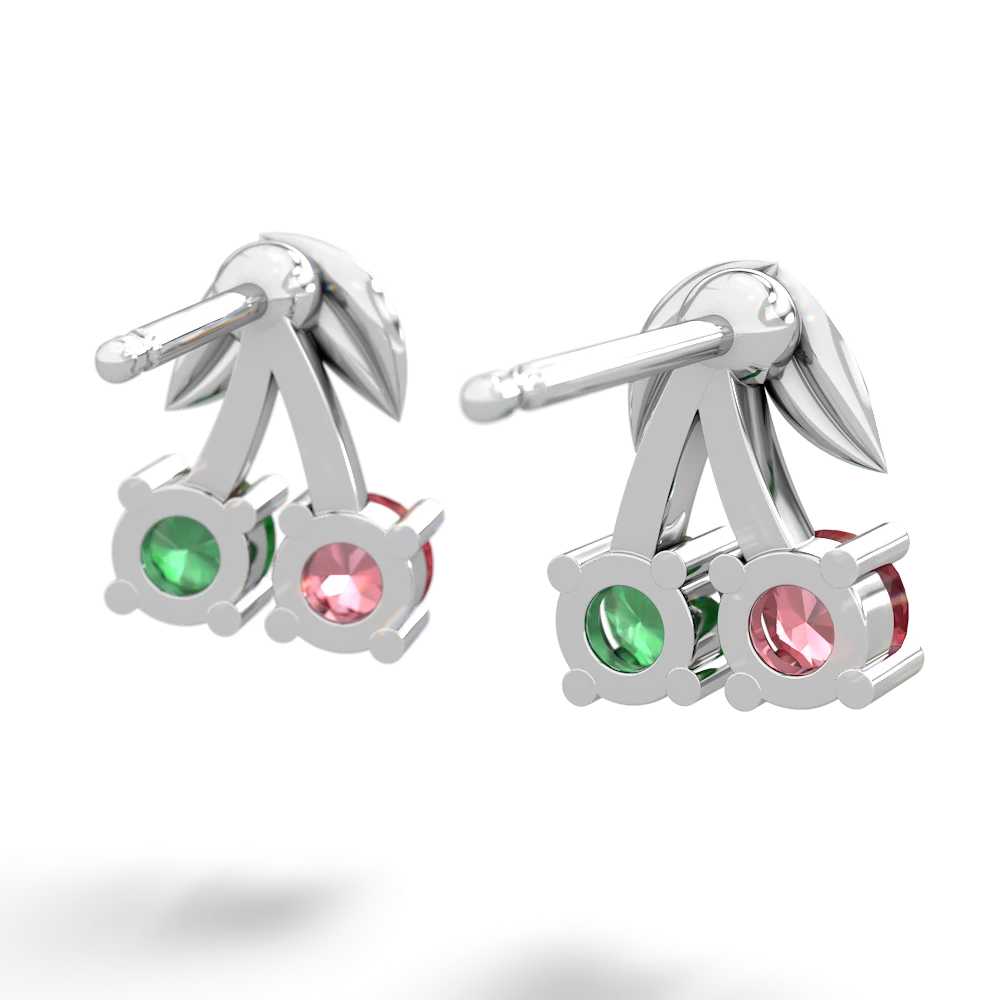 Pink Tourmaline Sweet Cherries 14K White Gold earrings E7001