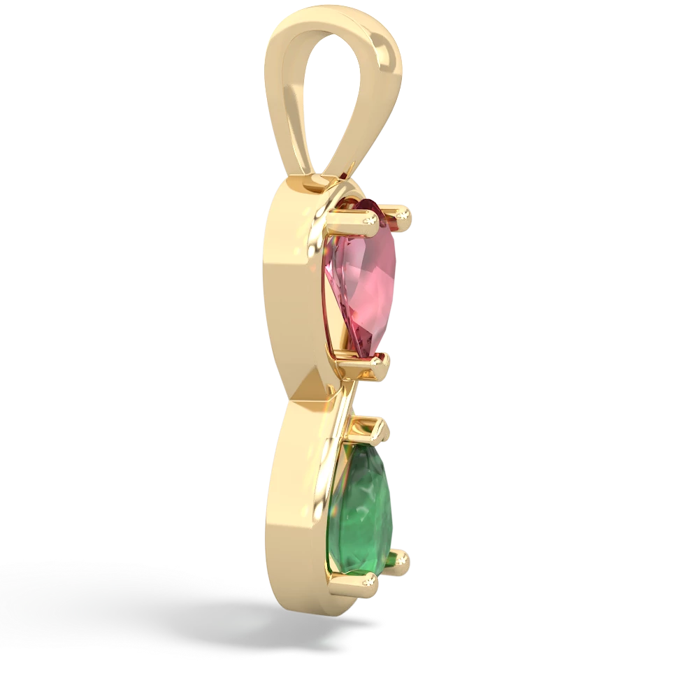 Pink Tourmaline Infinity 14K Yellow Gold pendant P5050