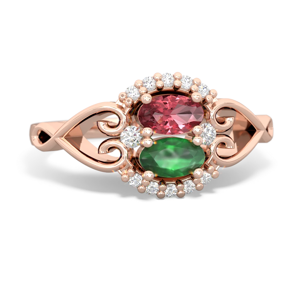 Pink Tourmaline Love Nest 14K Rose Gold ring R5860