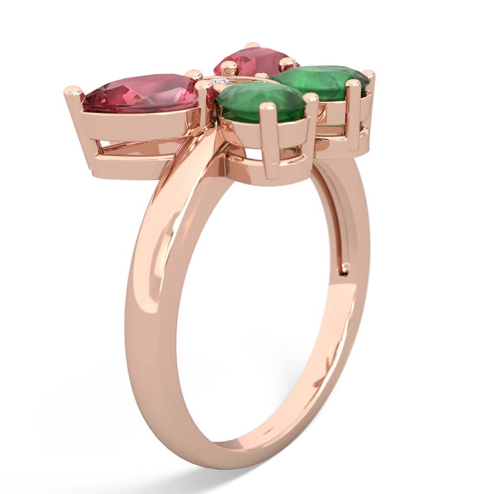 Pink Tourmaline Butterfly 14K Rose Gold ring R2215