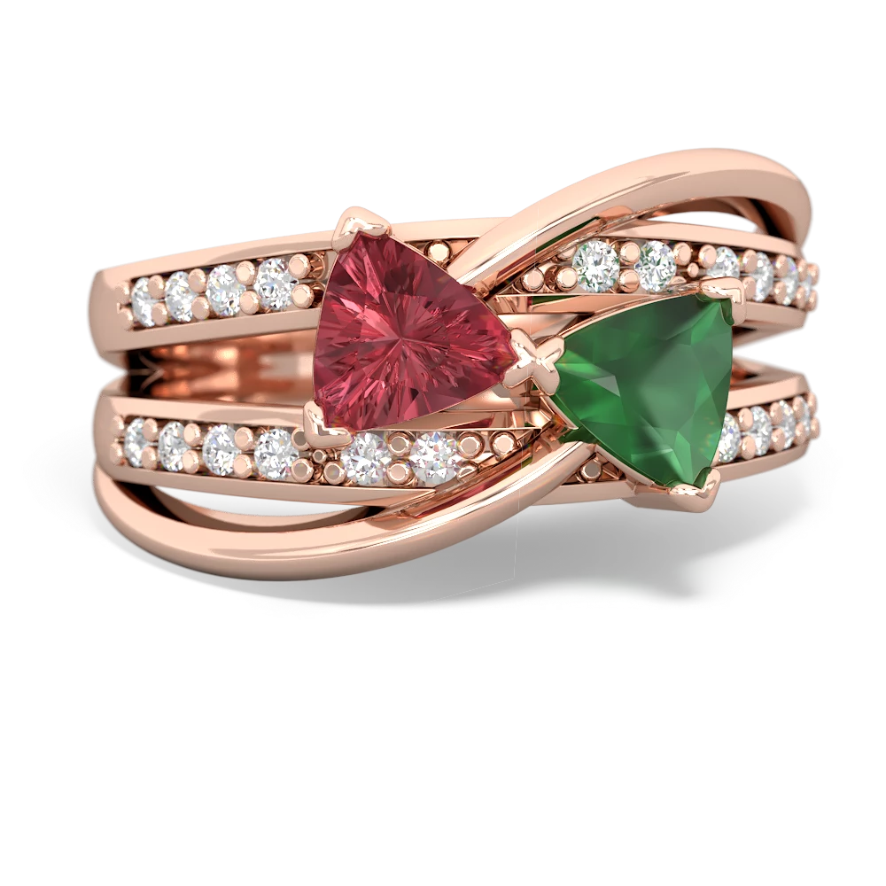 Pink Tourmaline Bowtie 14K Rose Gold ring R2360