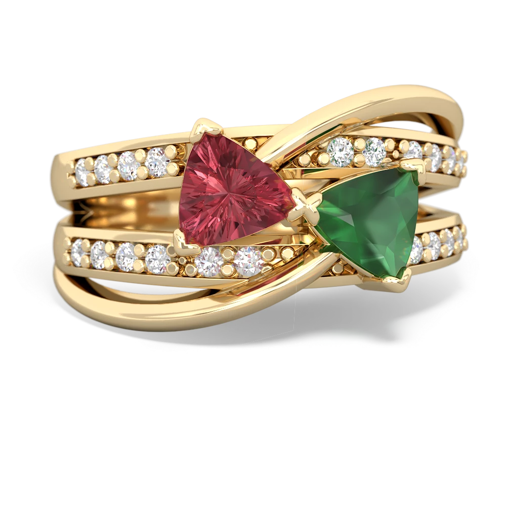 Pink Tourmaline Bowtie 14K Yellow Gold ring R2360