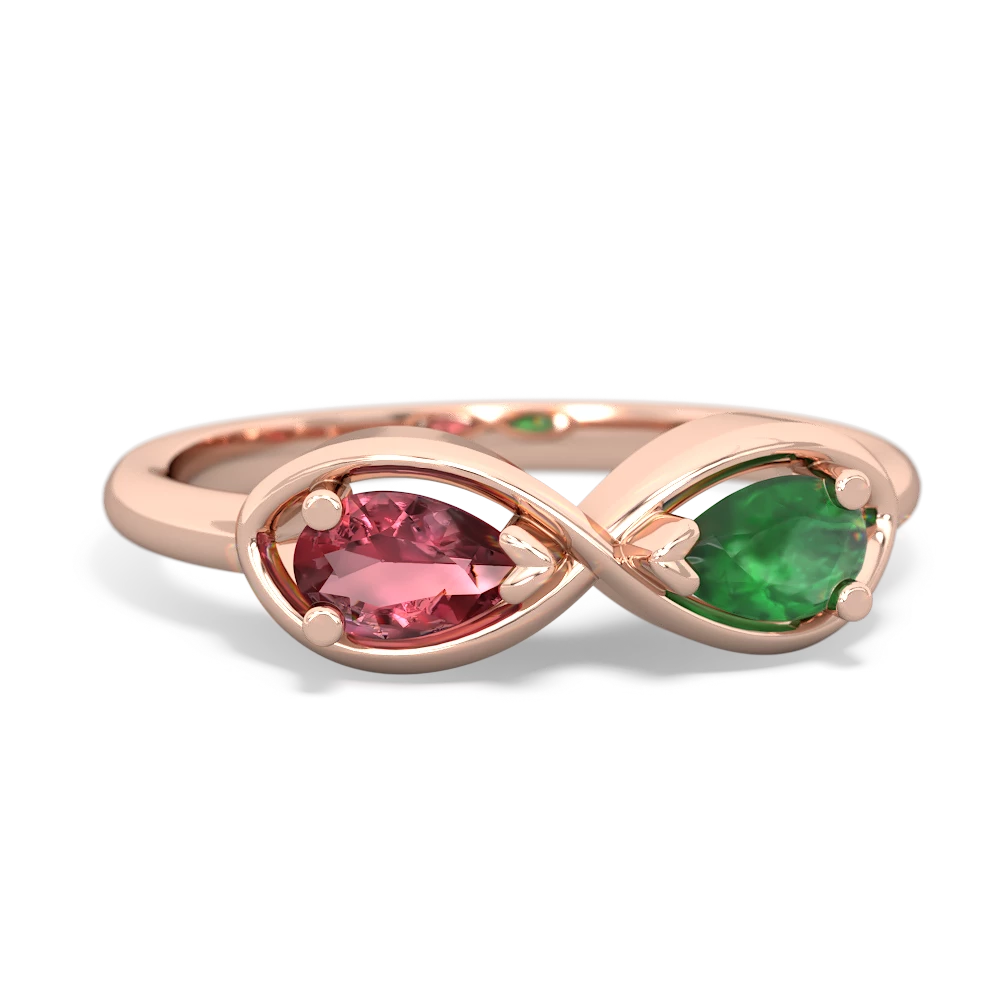 Pink Tourmaline Infinity 14K Rose Gold ring R5050