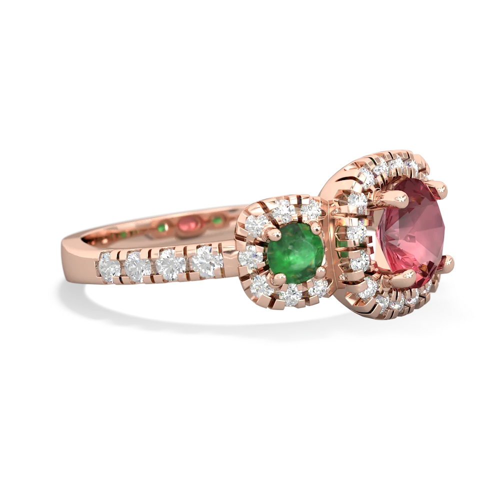 Pink Tourmaline Regal Halo 14K Rose Gold ring R5350