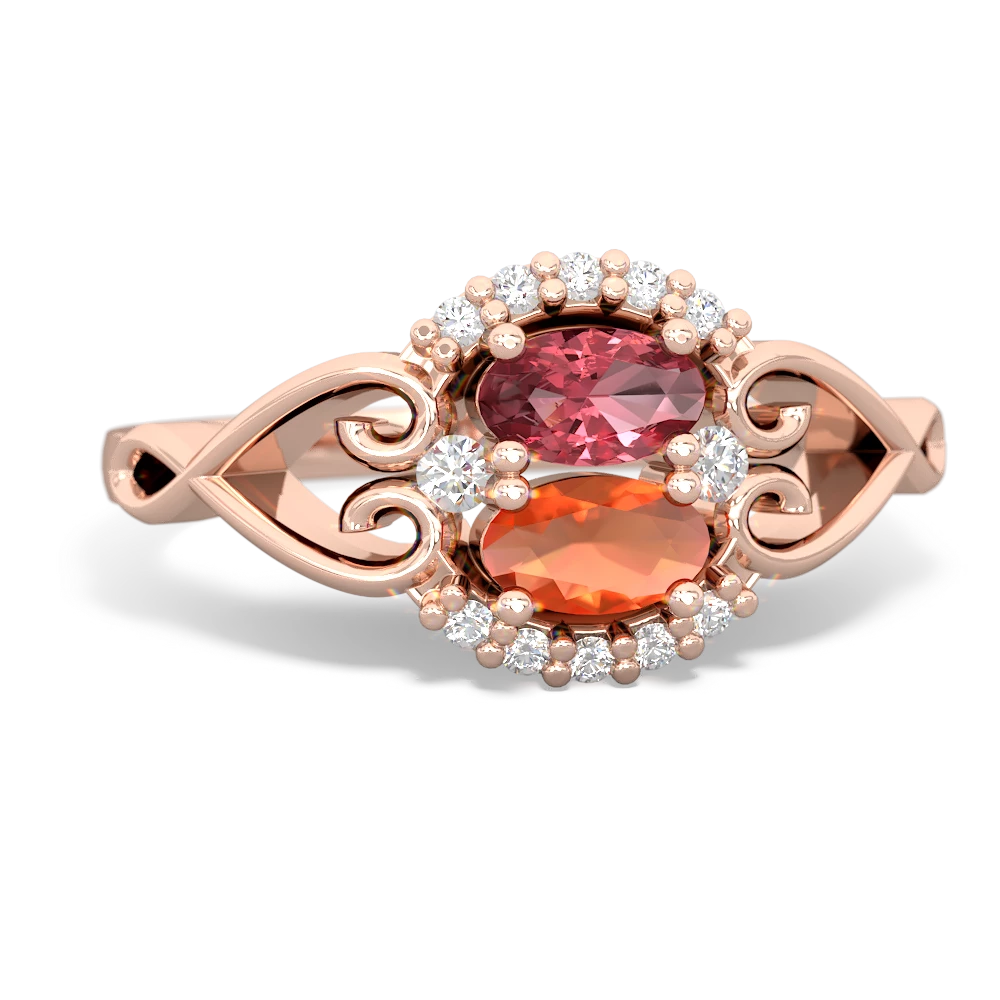 Pink Tourmaline Love Nest 14K Rose Gold ring R5860