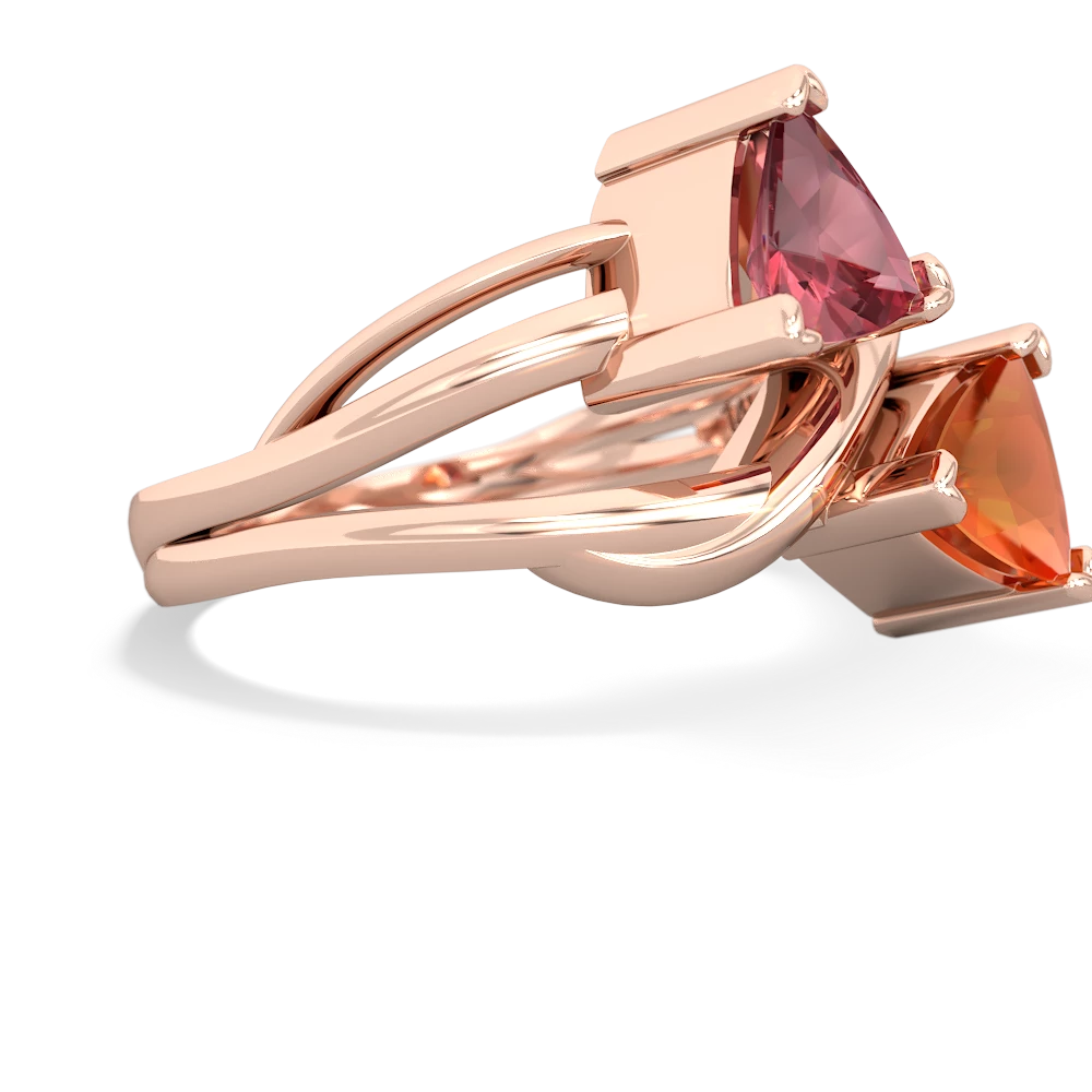 Pink Tourmaline Split Band Swirl 14K Rose Gold ring R2341