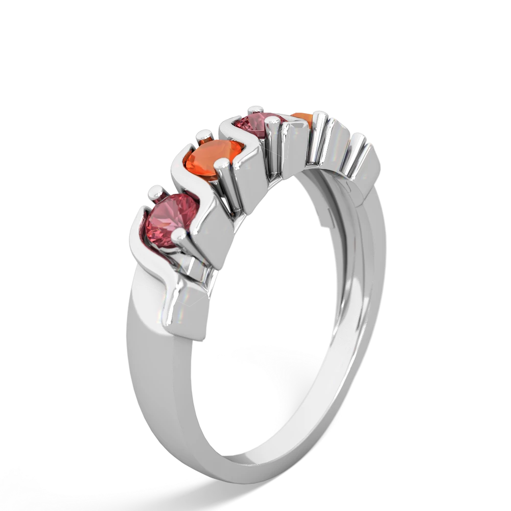 Pink Tourmaline Anniversary Band 14K White Gold ring R2089