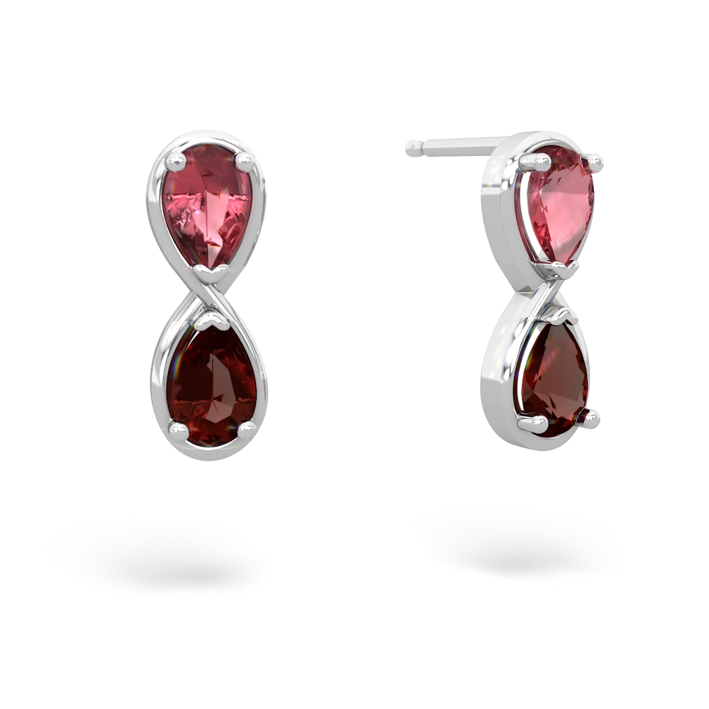 Pink Tourmaline Infinity 14K White Gold earrings E5050