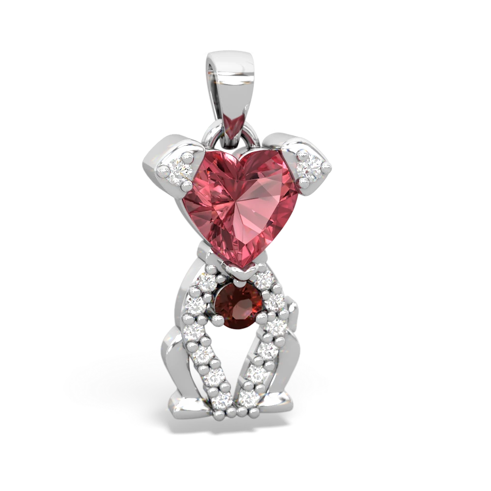 Pink Tourmaline Puppy Love 14K White Gold pendant P5800