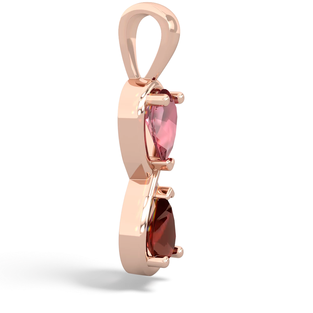 Pink Tourmaline Infinity 14K Rose Gold pendant P5050