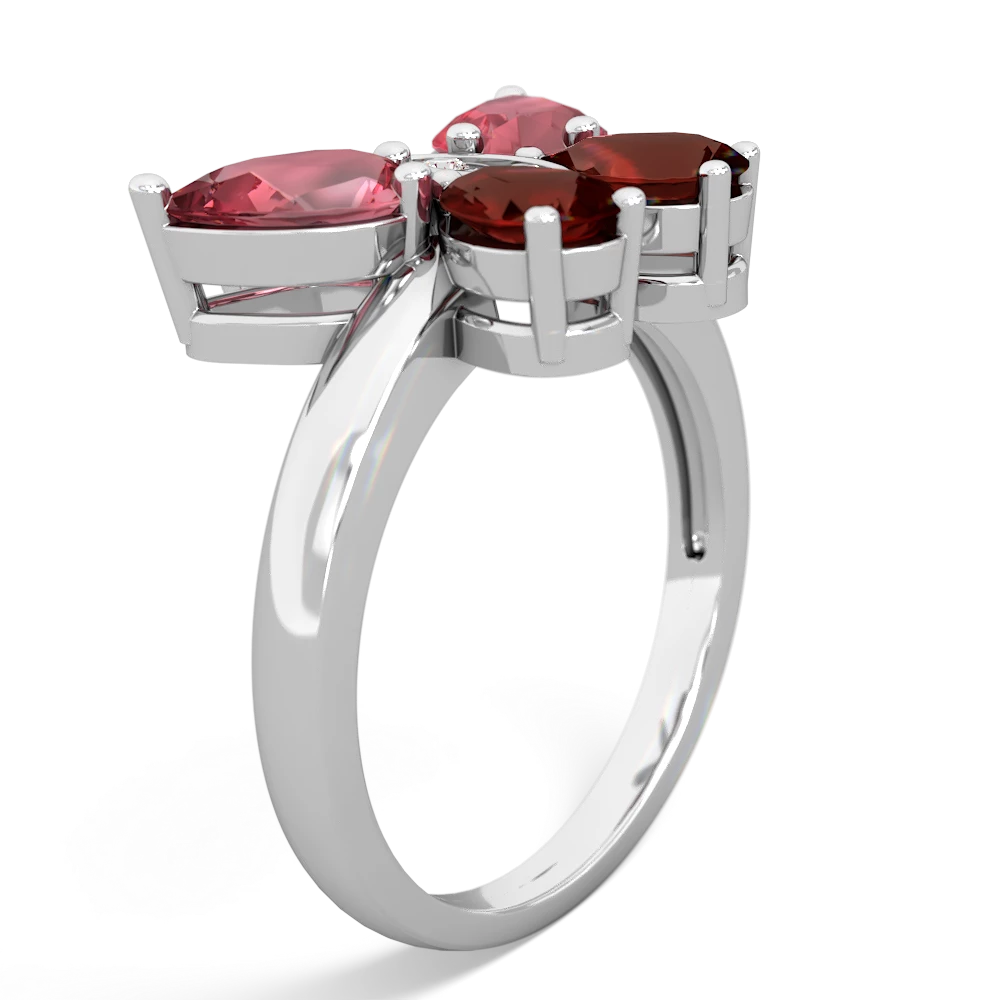 Pink Tourmaline Butterfly 14K White Gold ring R2215