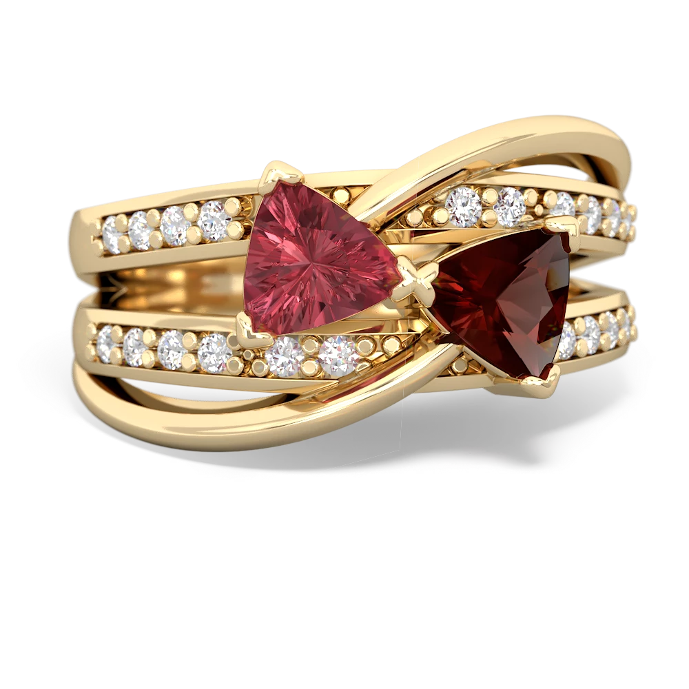 Pink Tourmaline Bowtie 14K Yellow Gold ring R2360