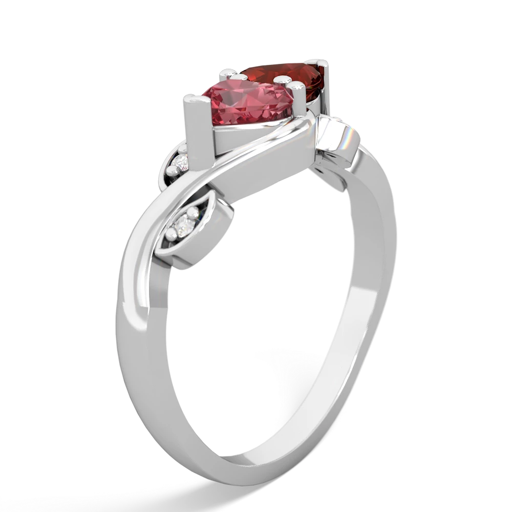 Pink Tourmaline Floral Elegance 14K White Gold ring R5790