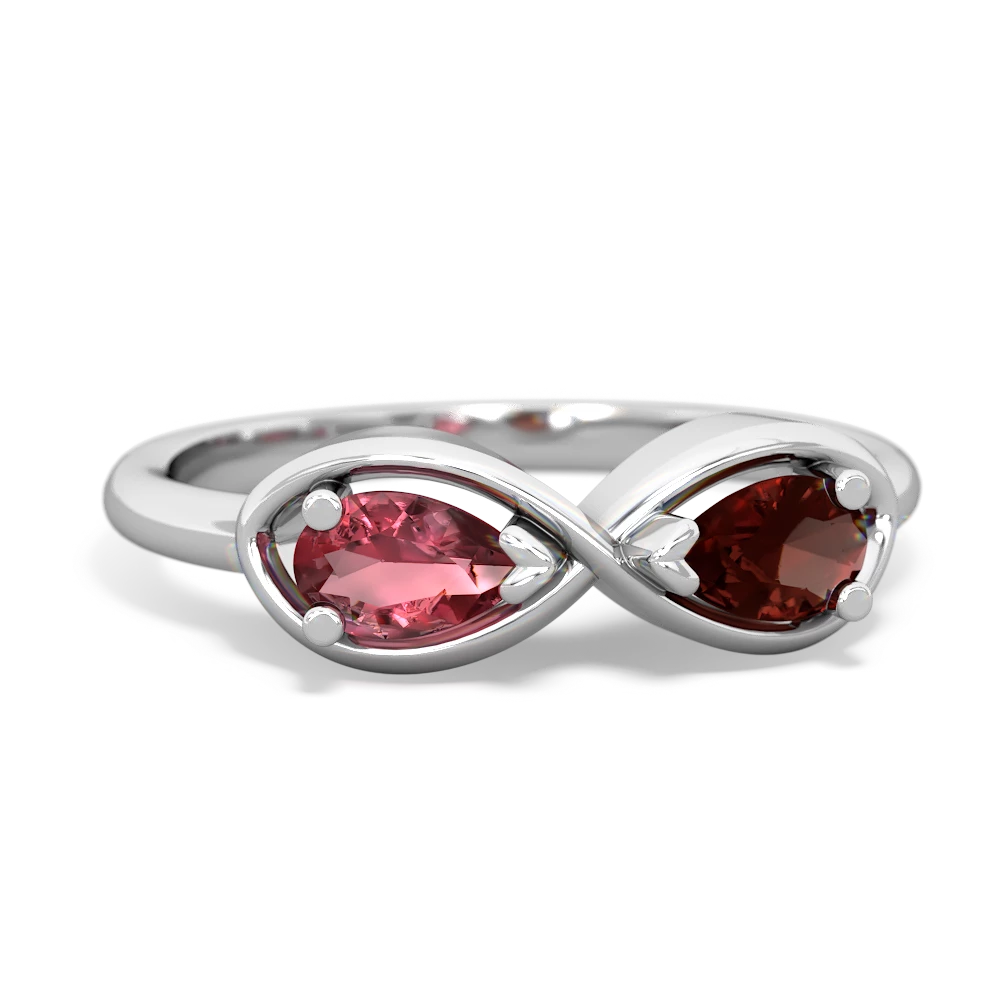 Pink Tourmaline Infinity 14K White Gold ring R5050