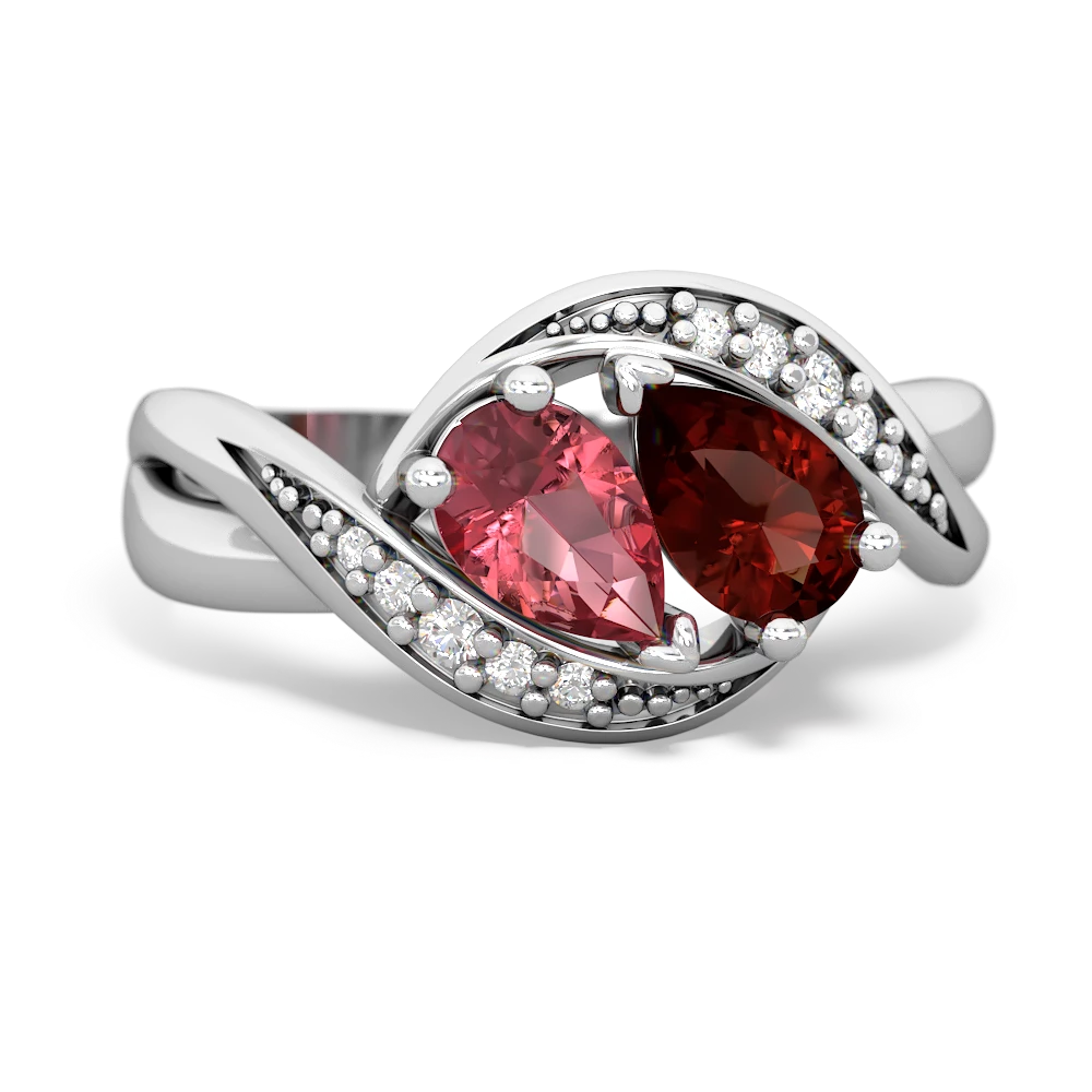 Pink Tourmaline Summer Winds 14K White Gold ring R5342