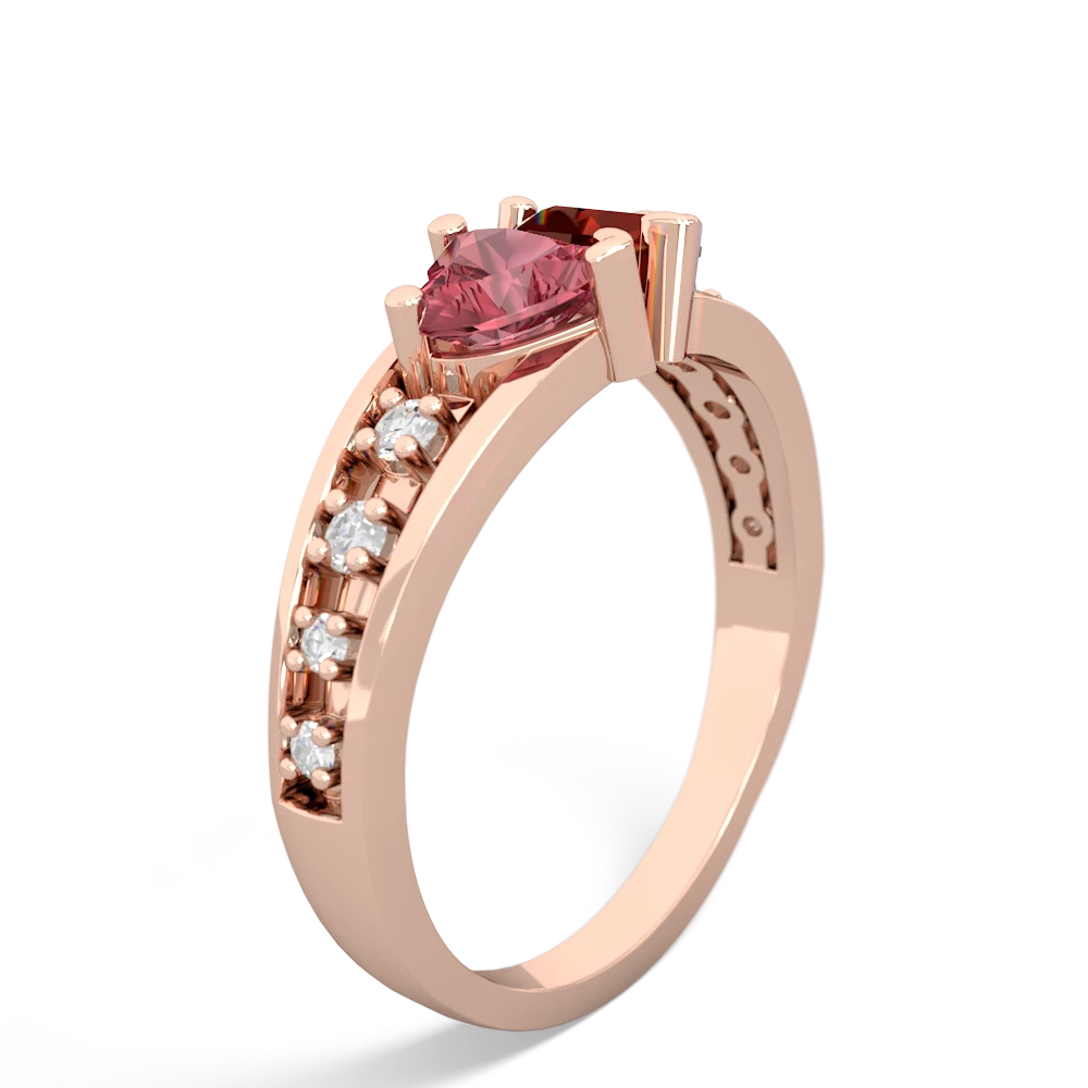 Pink Tourmaline Heart To Heart 14K Rose Gold ring R3342