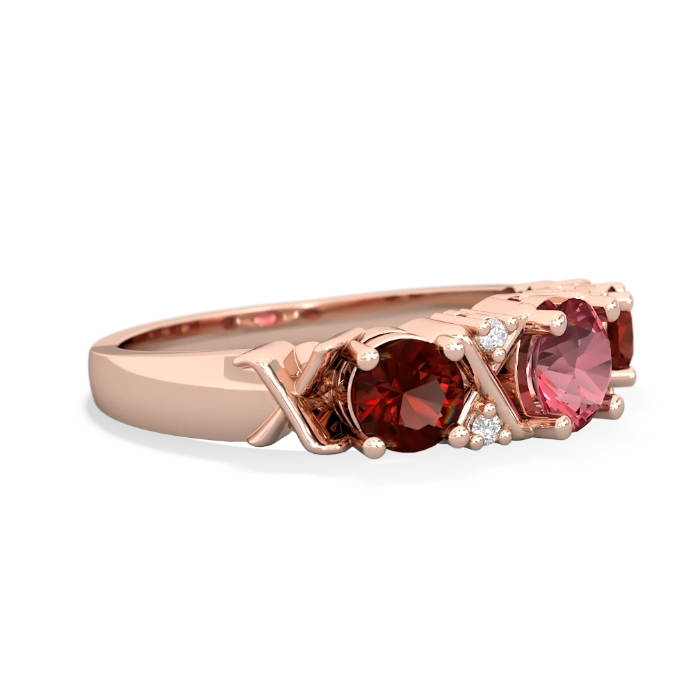 Pink Tourmaline Hugs And Kisses 14K Rose Gold ring R5016