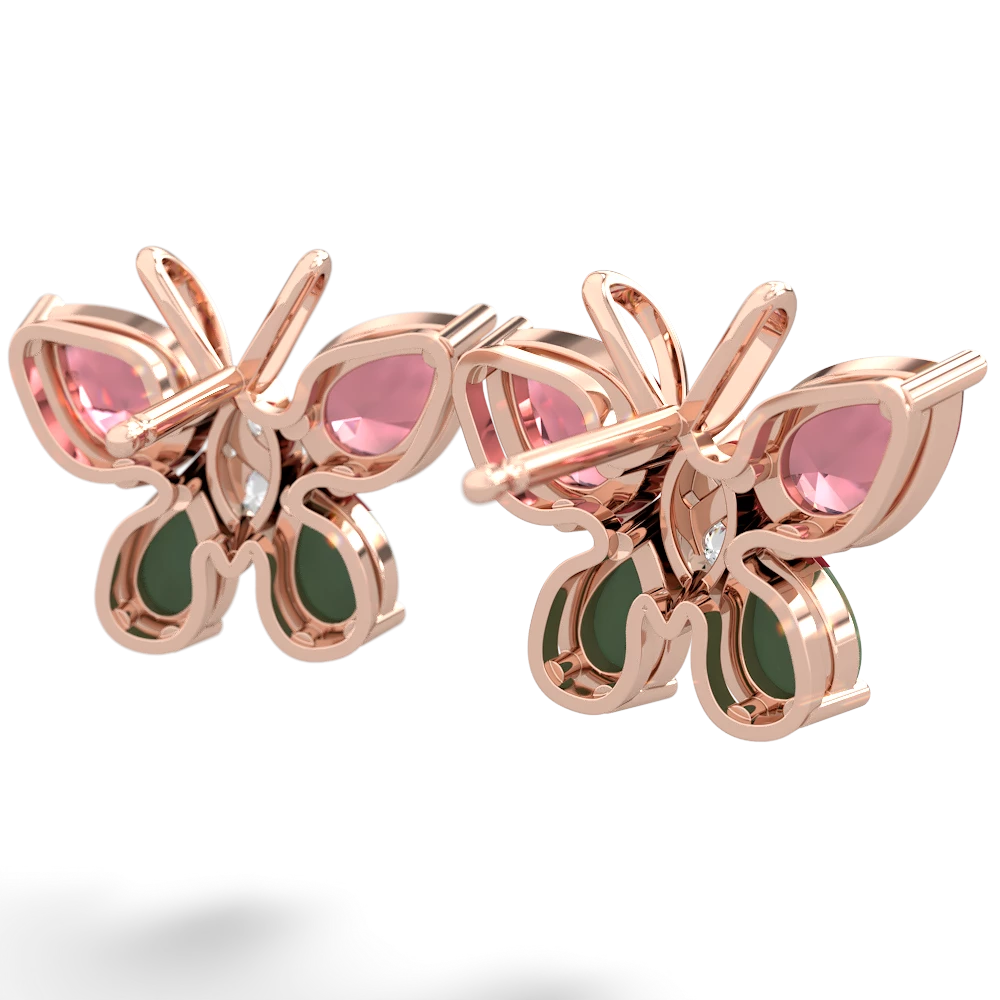 Pink Tourmaline Butterfly 14K Rose Gold earrings E2215