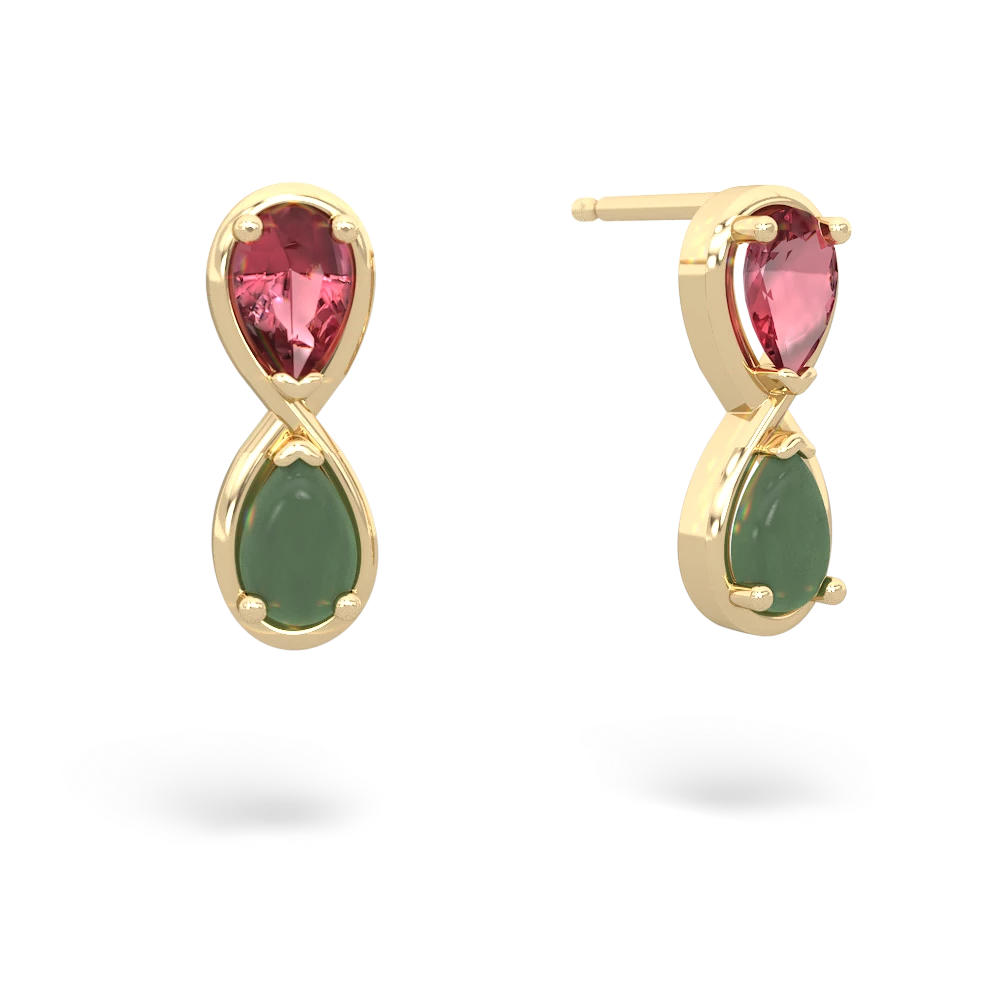 Pink Tourmaline Infinity 14K Yellow Gold earrings E5050