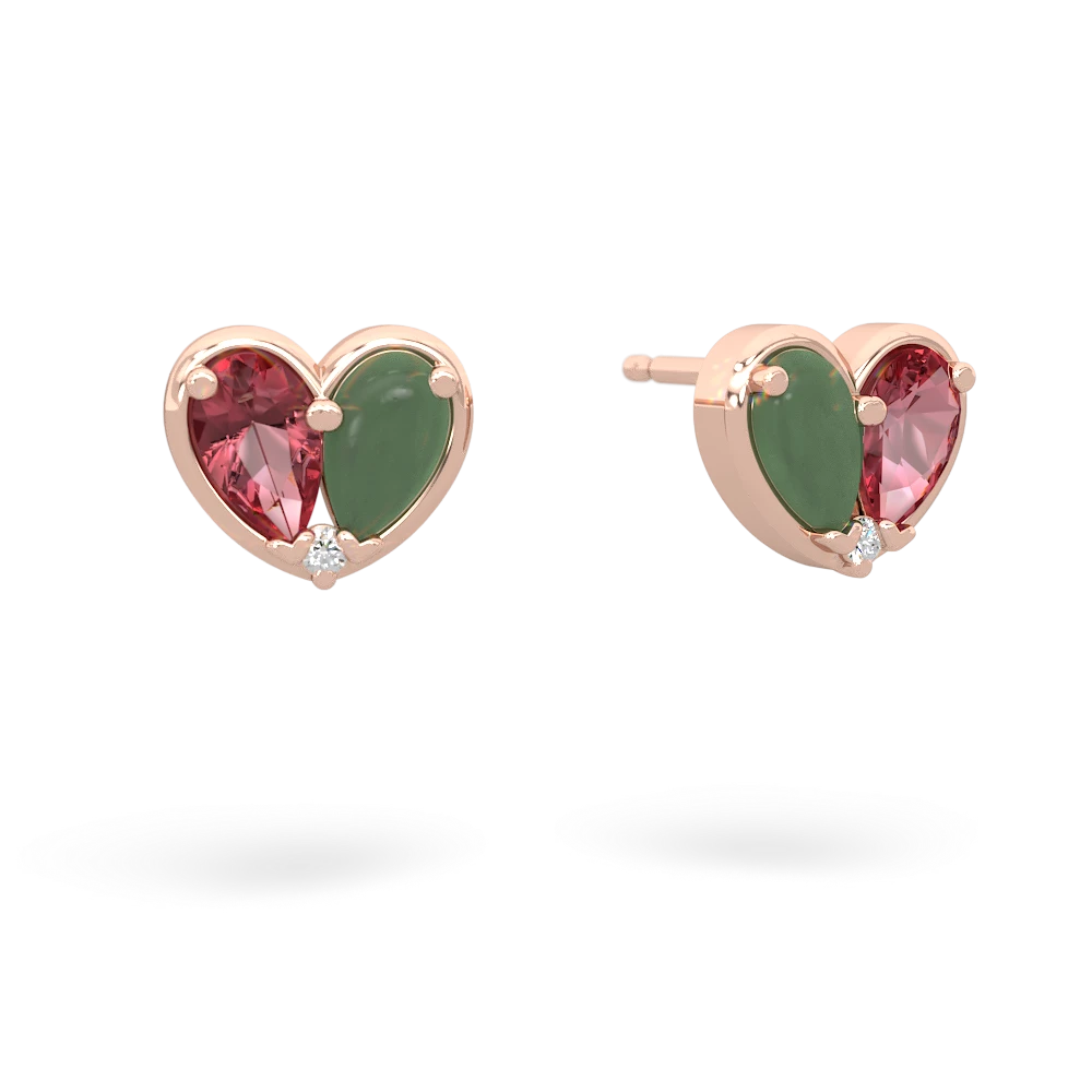 Pink Tourmaline 'Our Heart' 14K Rose Gold earrings E5072