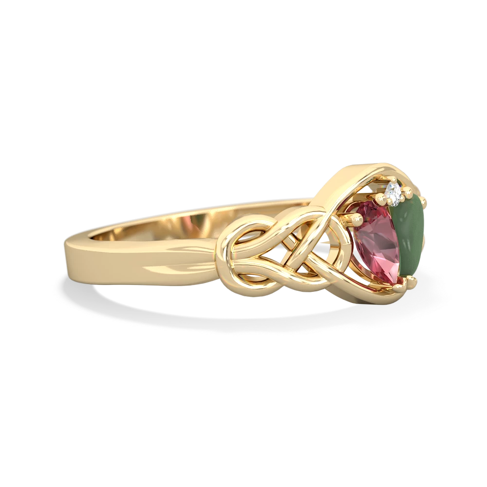 Pink Tourmaline Celtic Love Knot 14K Yellow Gold ring R5420