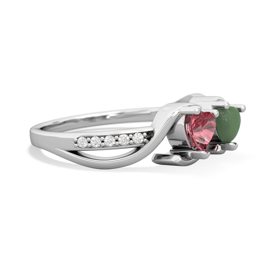 Pink Tourmaline Side By Side 14K White Gold ring R3090