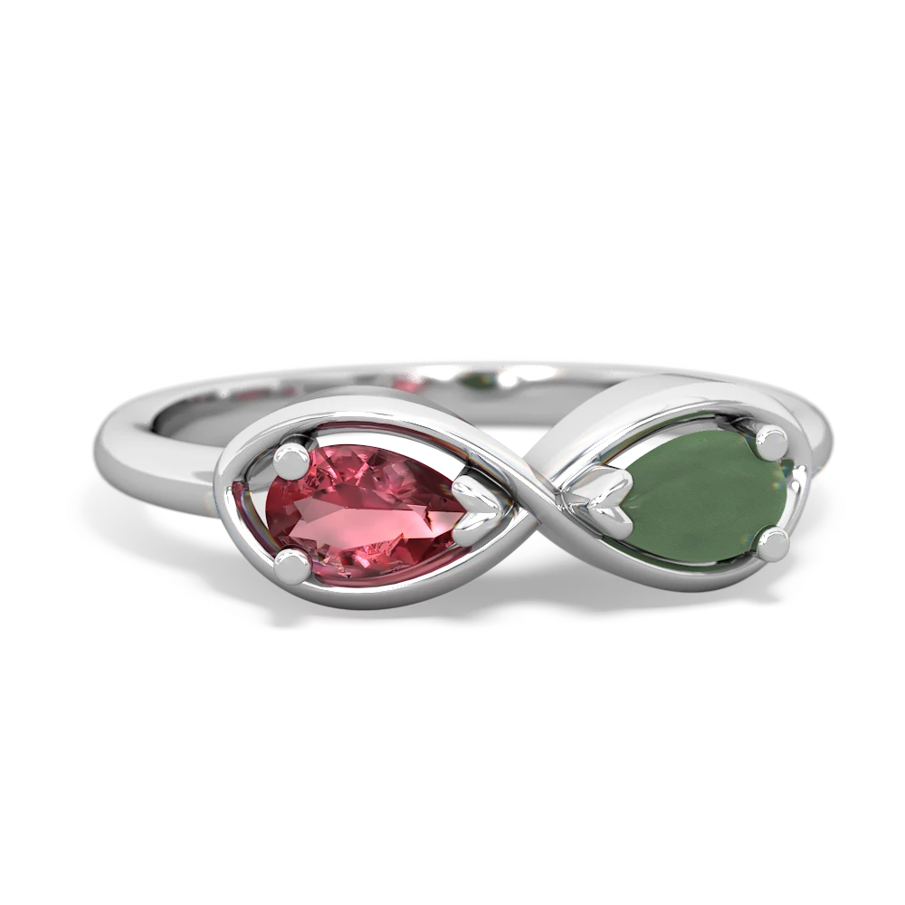 Pink Tourmaline Infinity 14K White Gold ring R5050