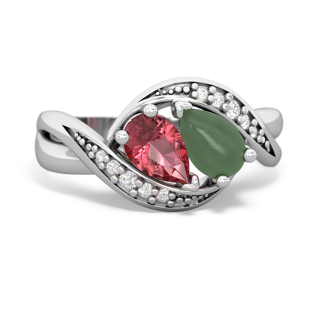 Pink Tourmaline Summer Winds 14K White Gold ring R5342