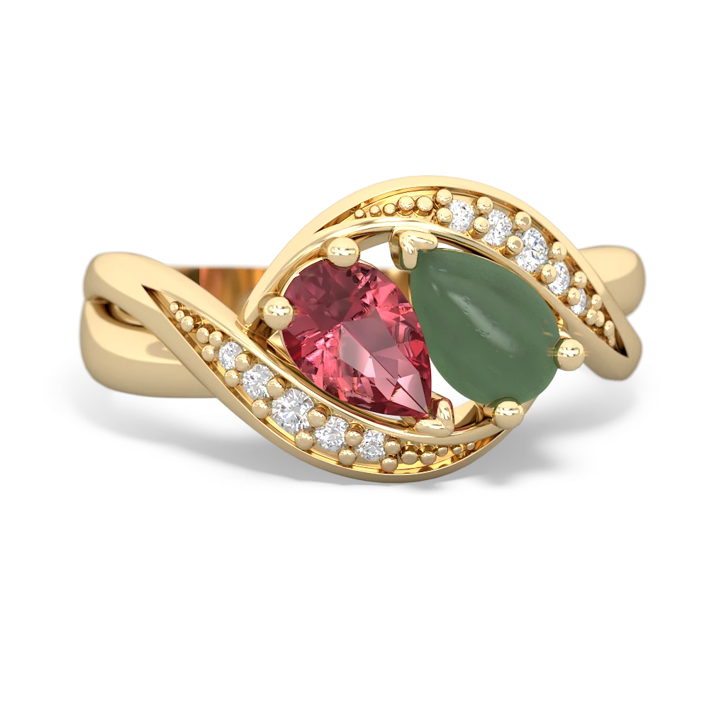 Pink Tourmaline Summer Winds 14K Yellow Gold ring R5342