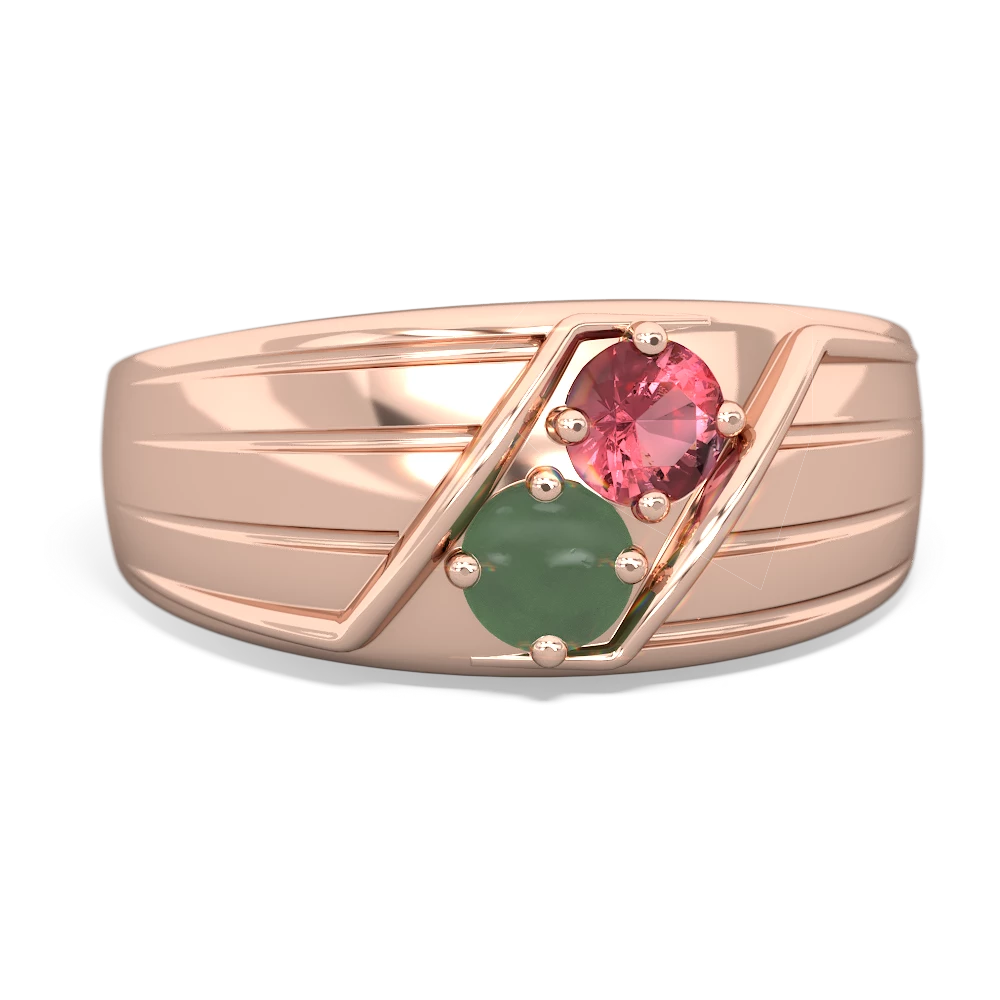 Pink Tourmaline Men's Streamline 14K Rose Gold ring R0460